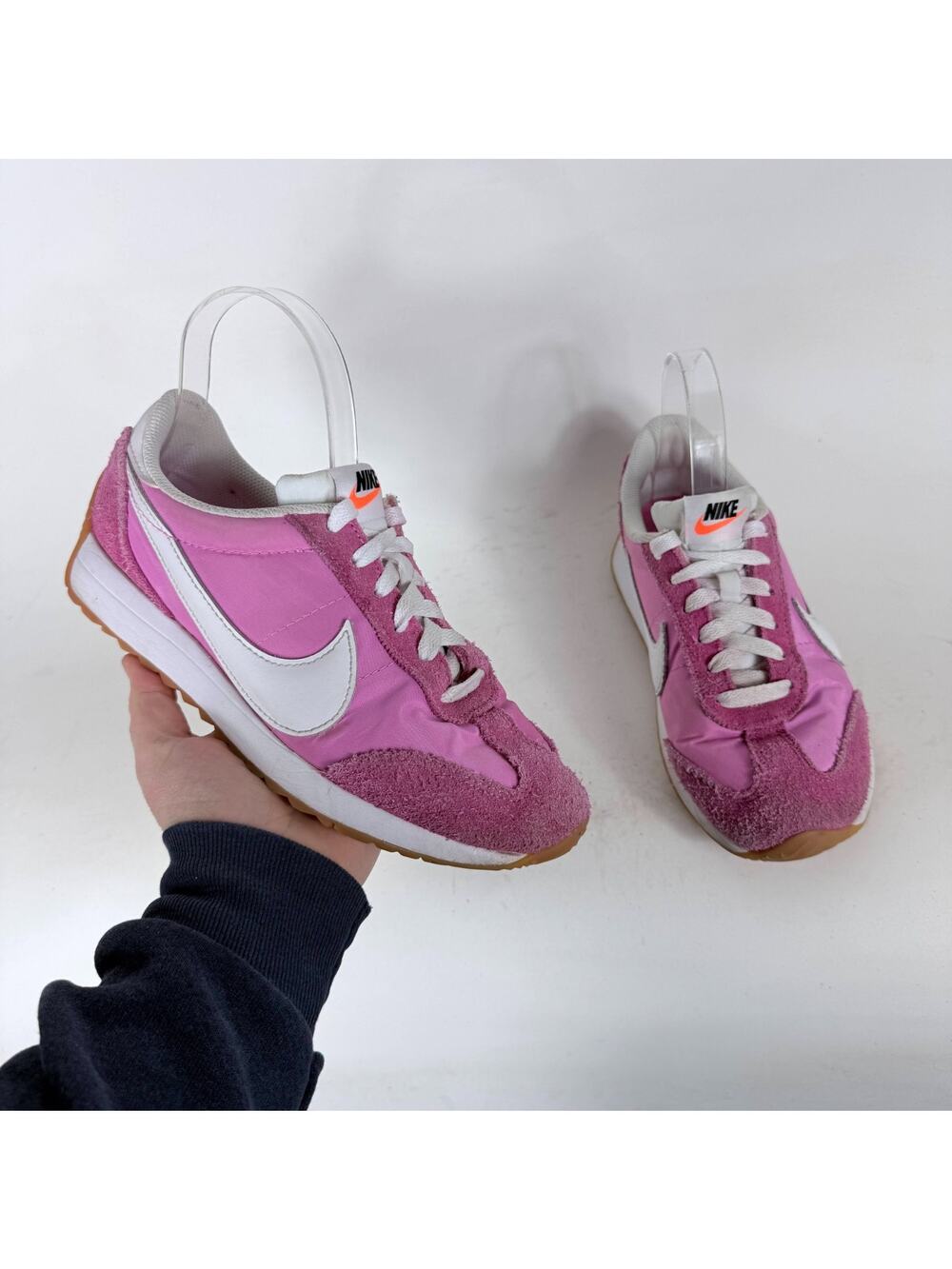 Nike Pacific Playful Athletic Sneakers Womens 7 Pink Gum Leather Lace-Up Classic